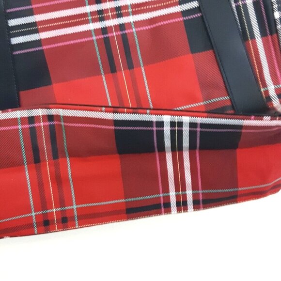 Victorias Secret Large Tote Shopping Beach Bag Plaid Red Black Logo Casual - Picture 4 of 4